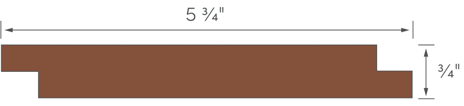 Kebony Clear Cladding - 1x6 Clear 90 Degree Shiplap (#K90XX514) with Actual Dimensions and Lengths