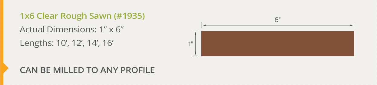 Kebony Clear Cladding Profile - 1x6 Clear Rough Sawn with Actual Dimensions and Lengths. Can be milled to any Profile.