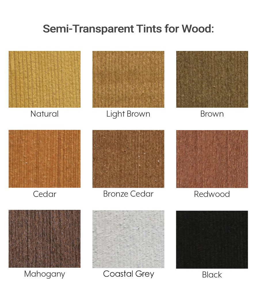 Semi Transparent Tint Colors for Seal Once Nano Guard Premium Wood Sealer