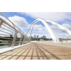 Kebony Clear Decking was used for the Walterdale Bridge designed by Edmonton office of DIALOG. Photo courtesy of Brock Kryton Photography.