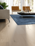 Valinge Bjelin Woodura Hardened Wood Flooring in Powder White Oak NATURE (Room View)
