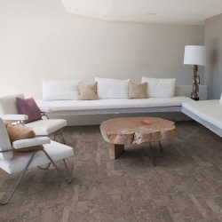 Glue Down Cork Flooring - Cork PURE Floor & Wall Tiles in Identity Graphite (Room View)